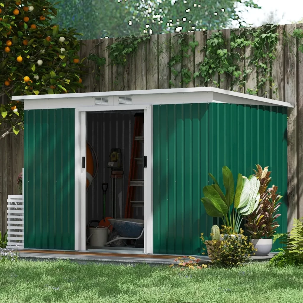 Outsunny’s 9ft x 4ft Metal Garden Shed 