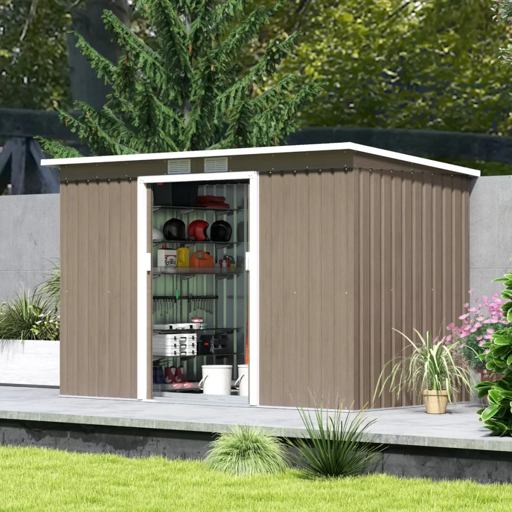 Outsunny’s 9ft x 4ft Metal Garden Shed