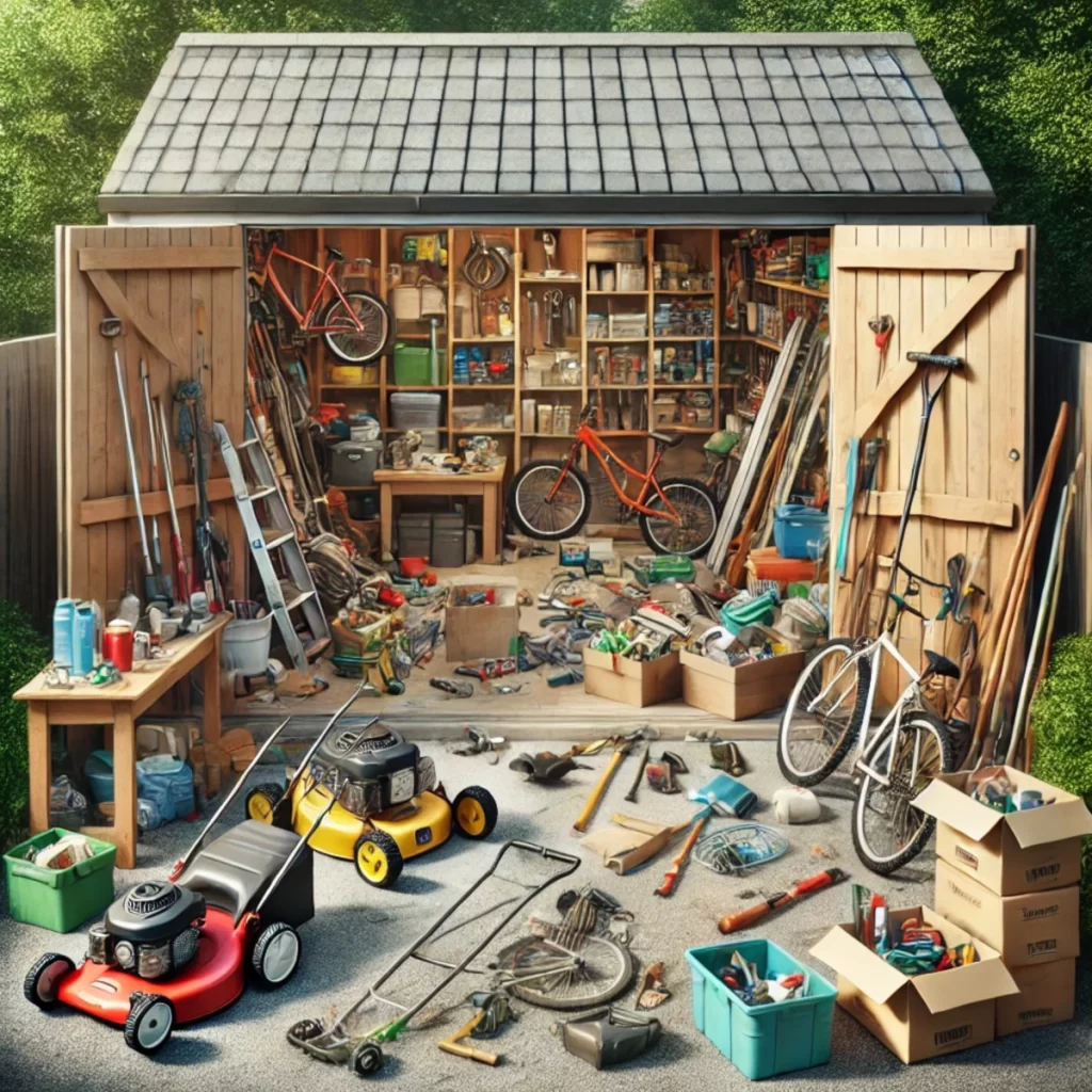 keep garden tools in shed