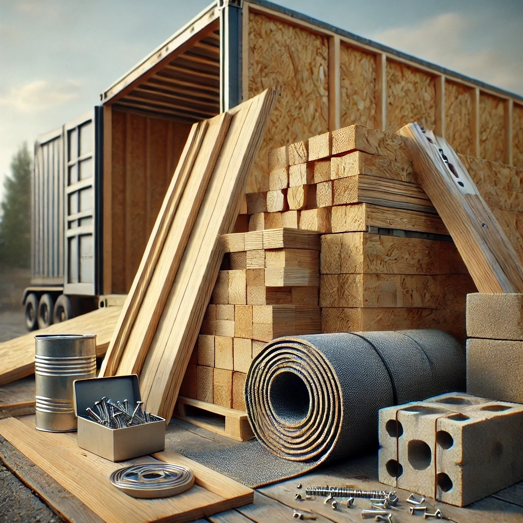 Material List and Specifications for garden shed