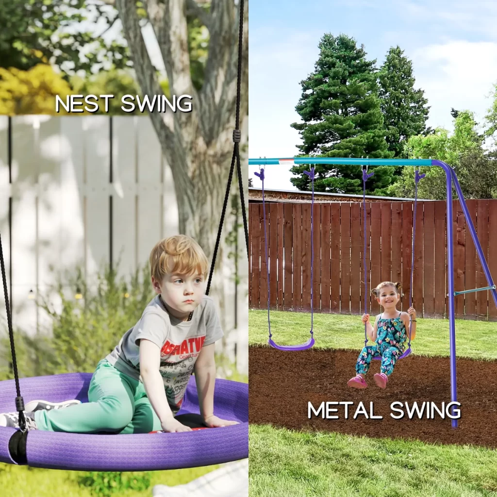 Nest Swing and a Metal Swing Set