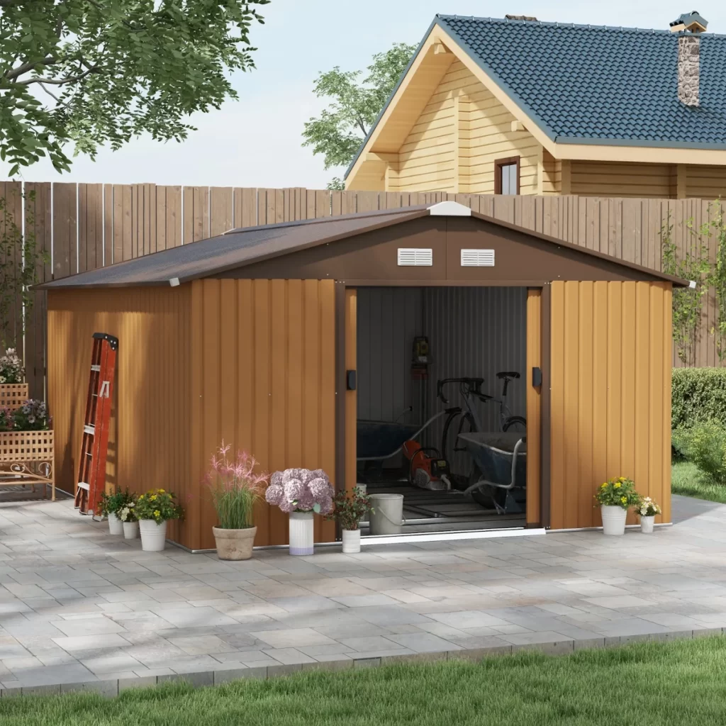 Outsunny 13 x 11ft Metal Garden Shed