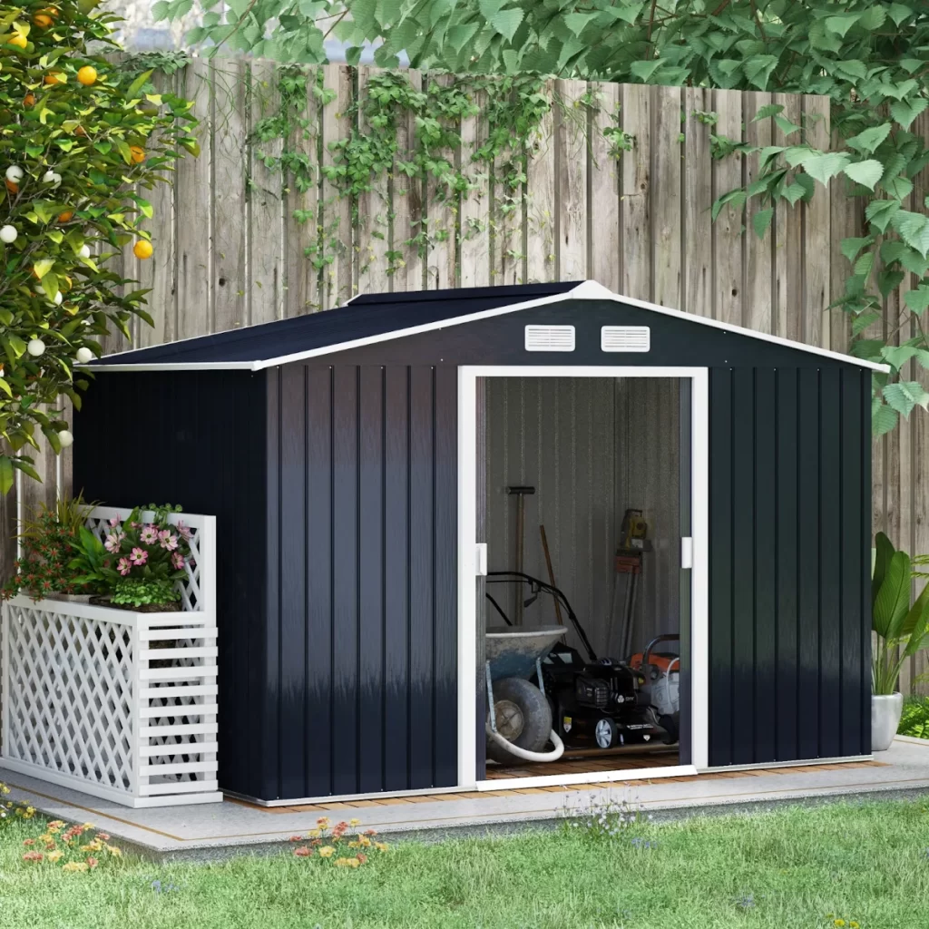 Outsunny 9x6ft Metal Garden Shed 