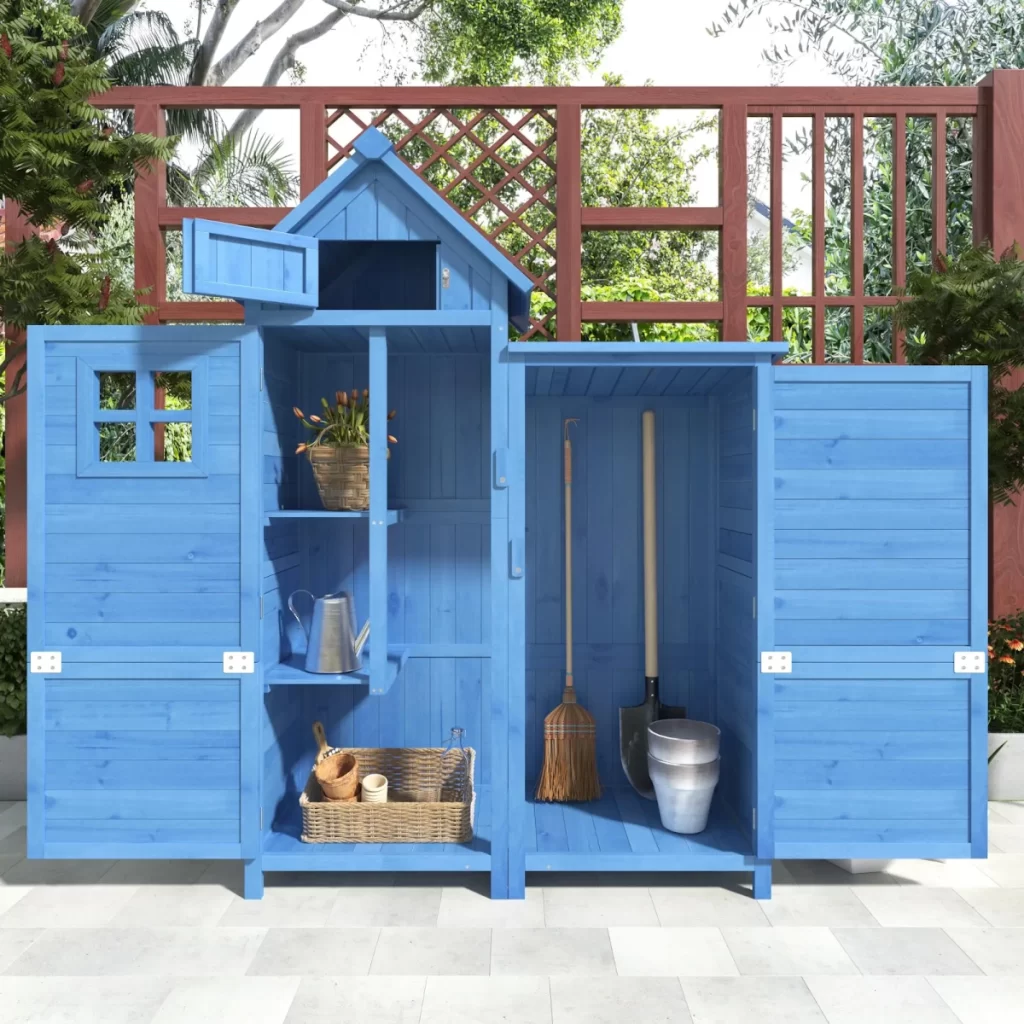 Weatherproof Wooden Tool Shed with PVC Roof