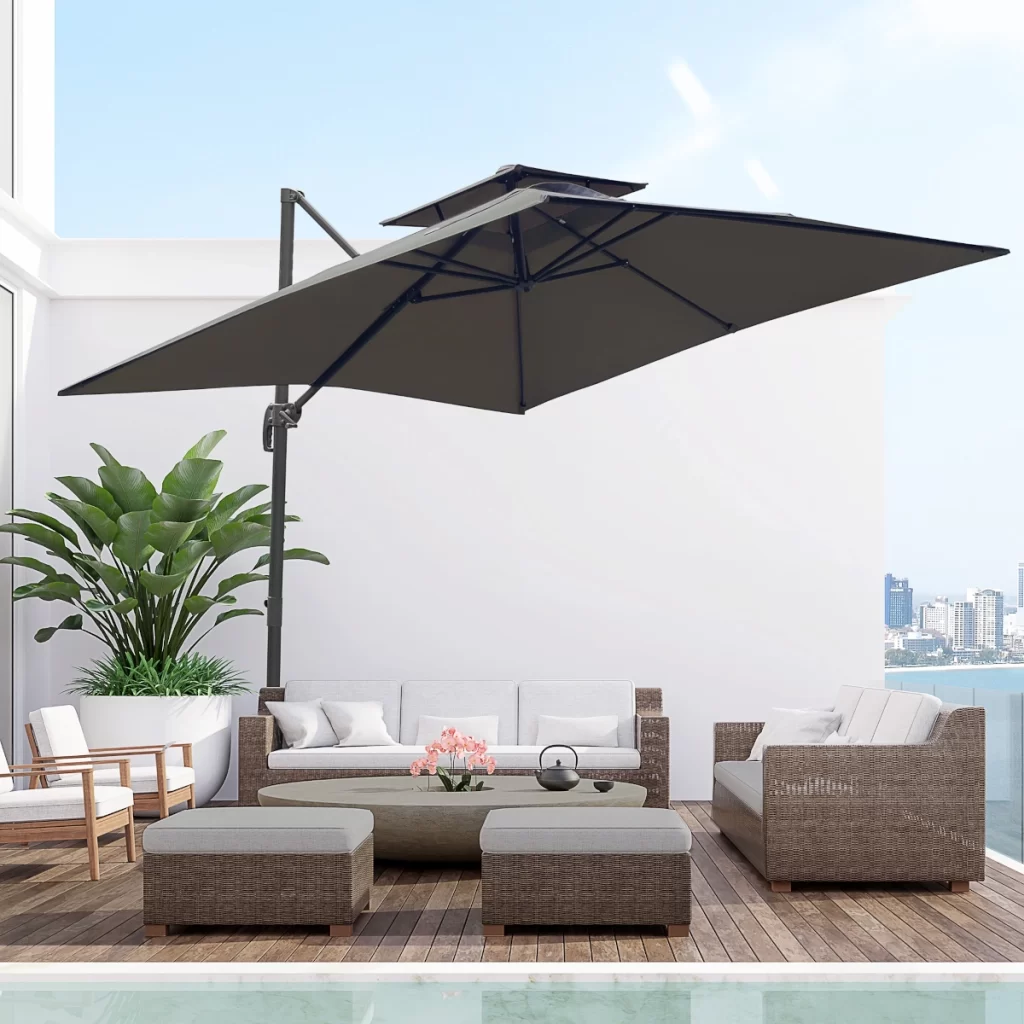 Outsunny 3m Cantilever Parasol with 360 Degree Rotation