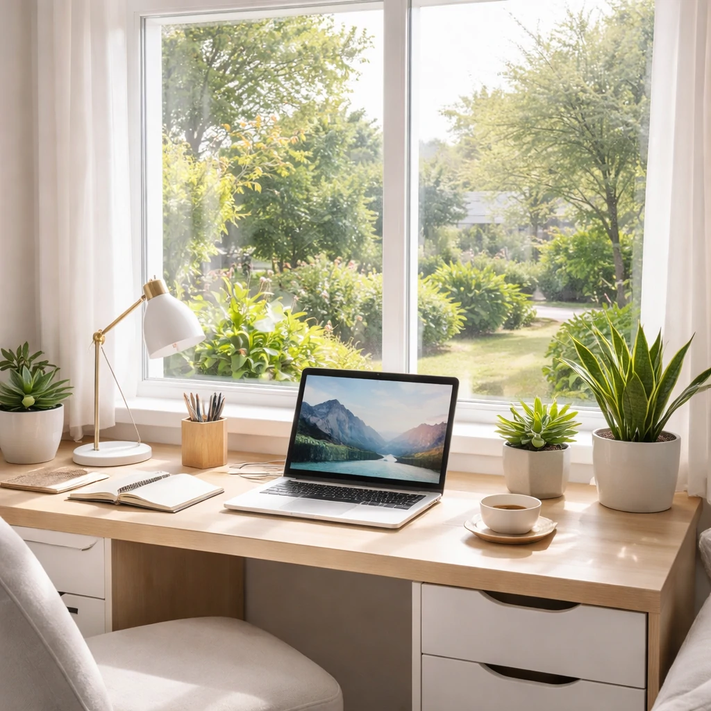 Computer Desk Behind Window Where to Put a Desk in a Small House for Maximum Productivity and ...