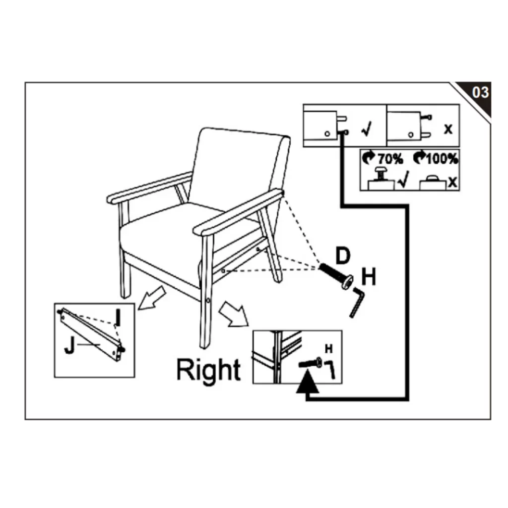 HOMCOM Minimalistic Wooden Frame Accent Chair Assembly Instructions ...