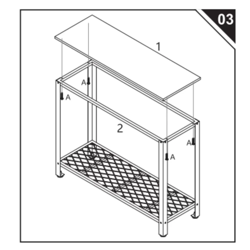 HOMCOM Metal Console Table Assembly Instructions – SKU:837-035 - Aosom