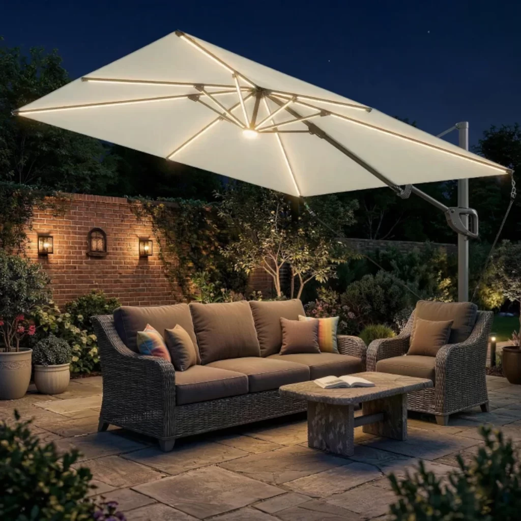 cantilever patio umbrella uk Windproof cantilever parasols: Elegance & durability