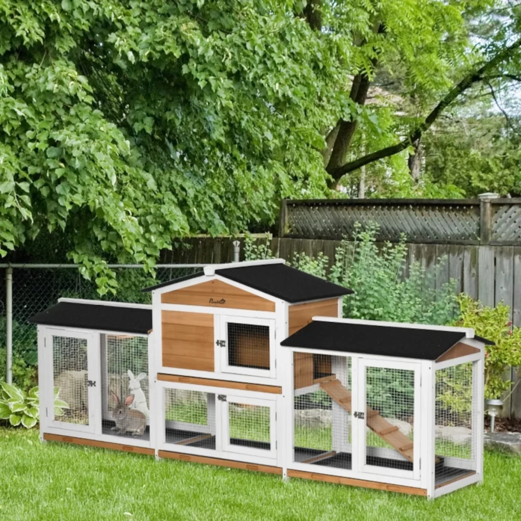 Outdoor Rabbit Bench Best Rabbit Hutch Outdoor with Run for Easy Care Setup - Aosom