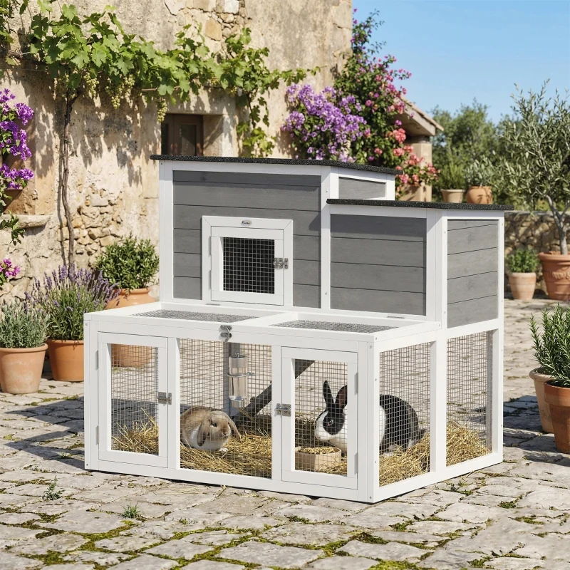 Best Rabbit Hutch Outdoor with Run for Easy Care Setup - Aosom