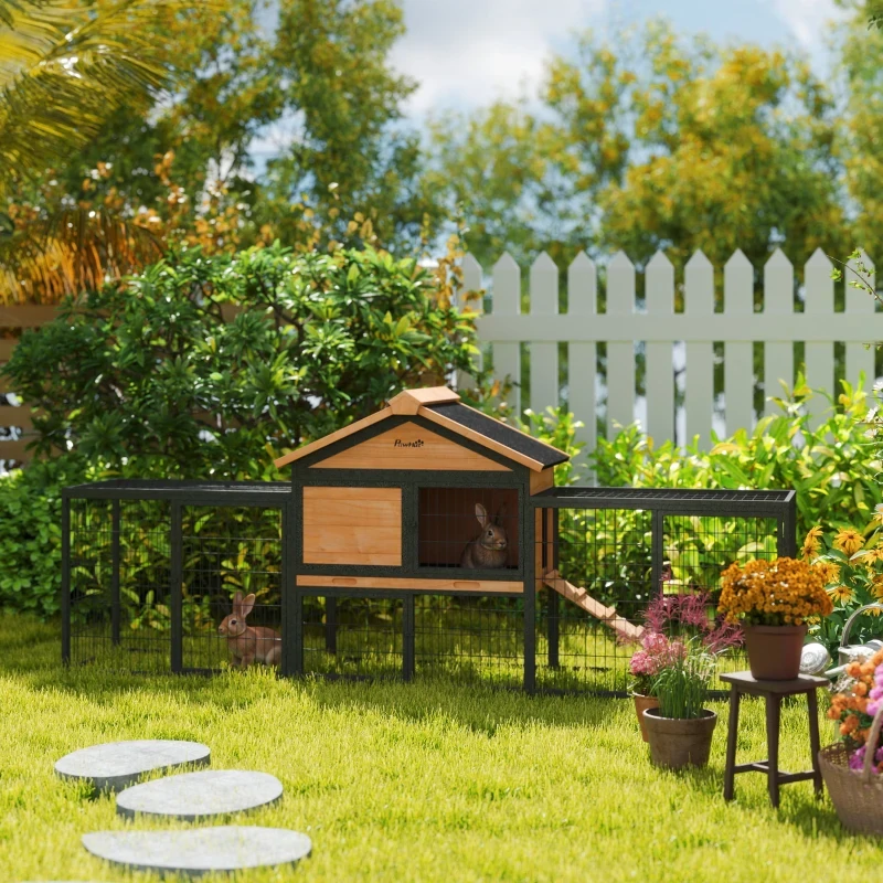 Best Rabbit Hutch Outdoor with Run for Easy Care Setup - Aosom
